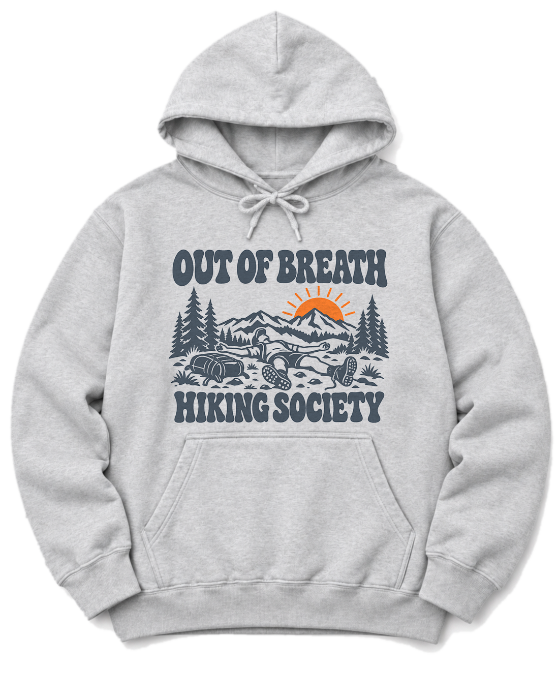 Out of Breath Hiking Society Flat Out Hoodie - Ash