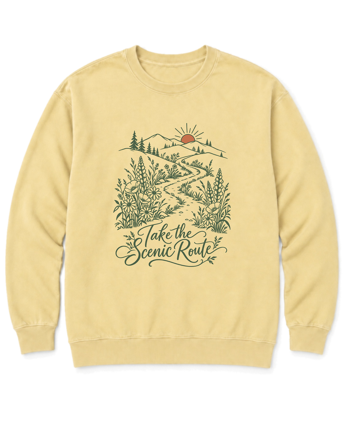 Take the Scenic Route Sweatshirt - Butter