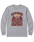 Out of Breath Hiking Society Log Steps Long Sleeve Shirt - Sport Grey
