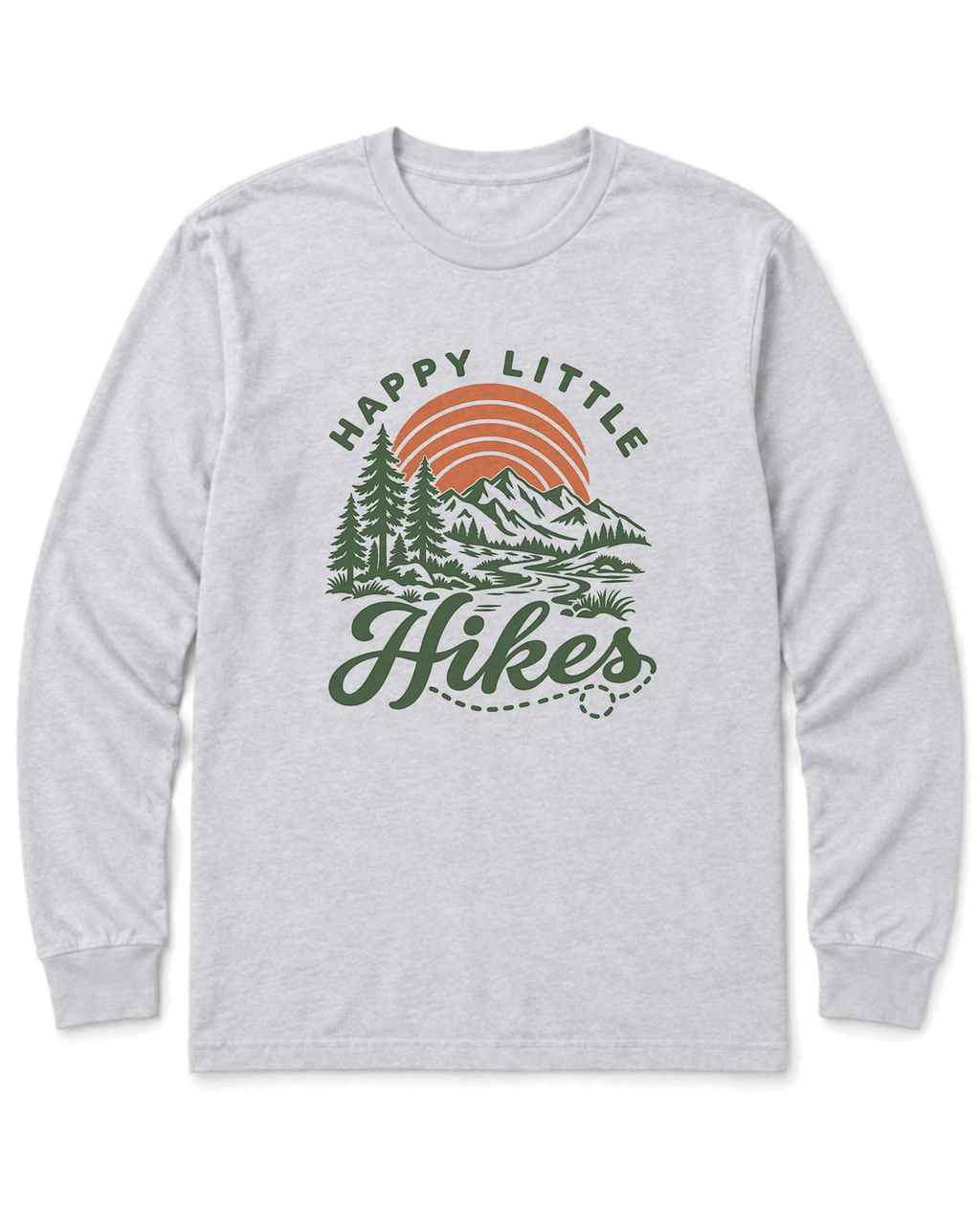 Happy Little Hikes Long Sleeve Shirt - Ash