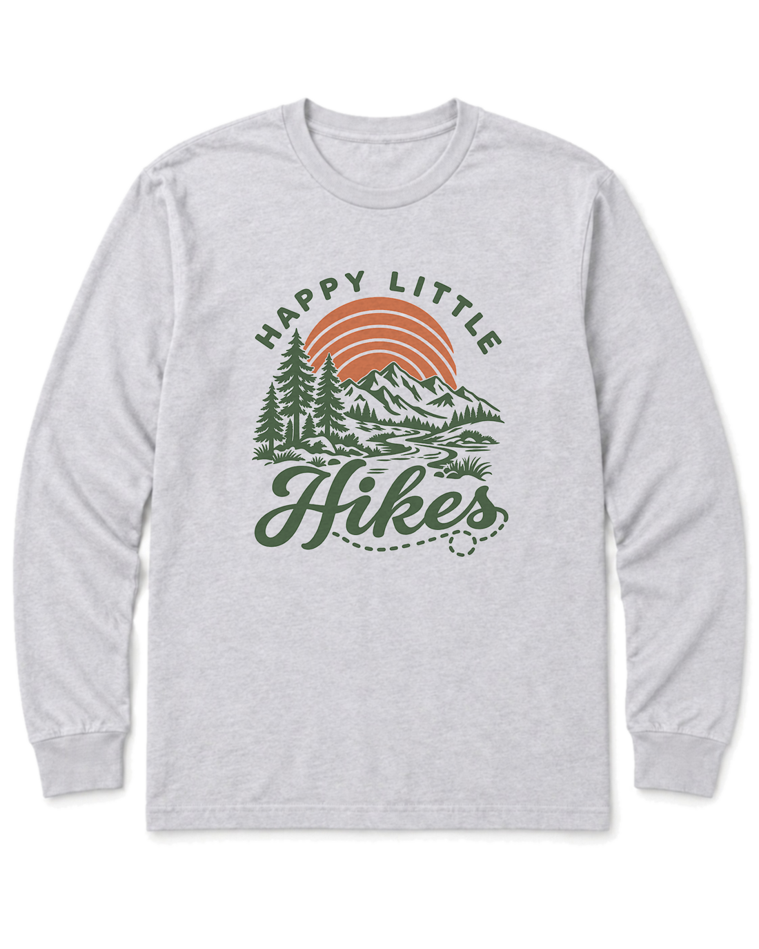Happy Little Hikes Long Sleeve Shirt - Ash