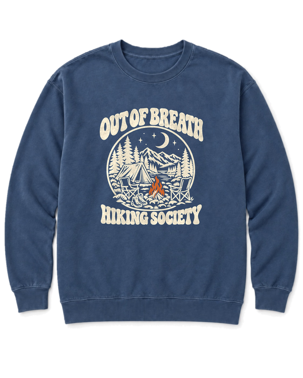 Out of Breath Hiking Society Campfire Night Sweatshirt - Denim