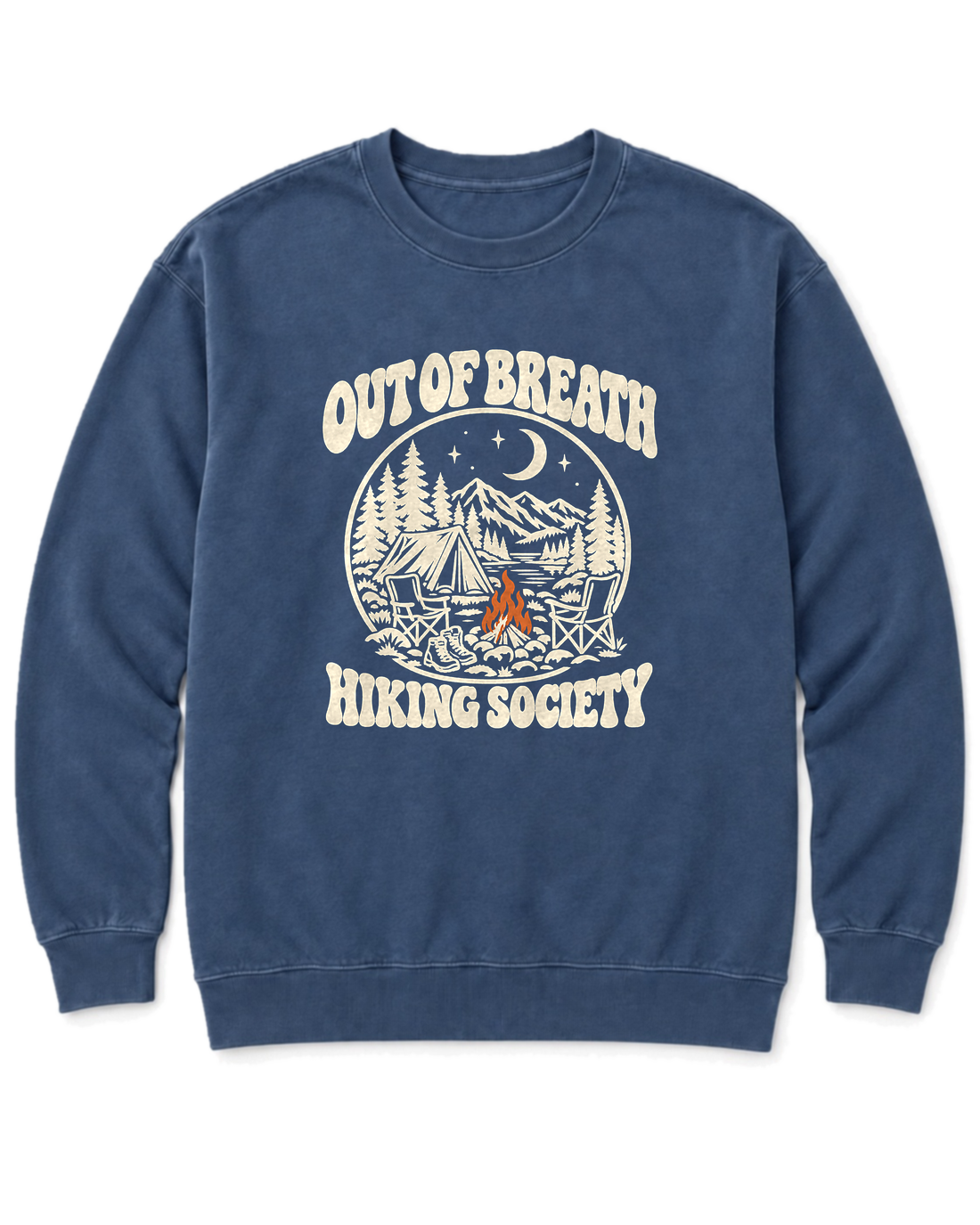 Out of Breath Hiking Society Campfire Night Sweatshirt - Denim