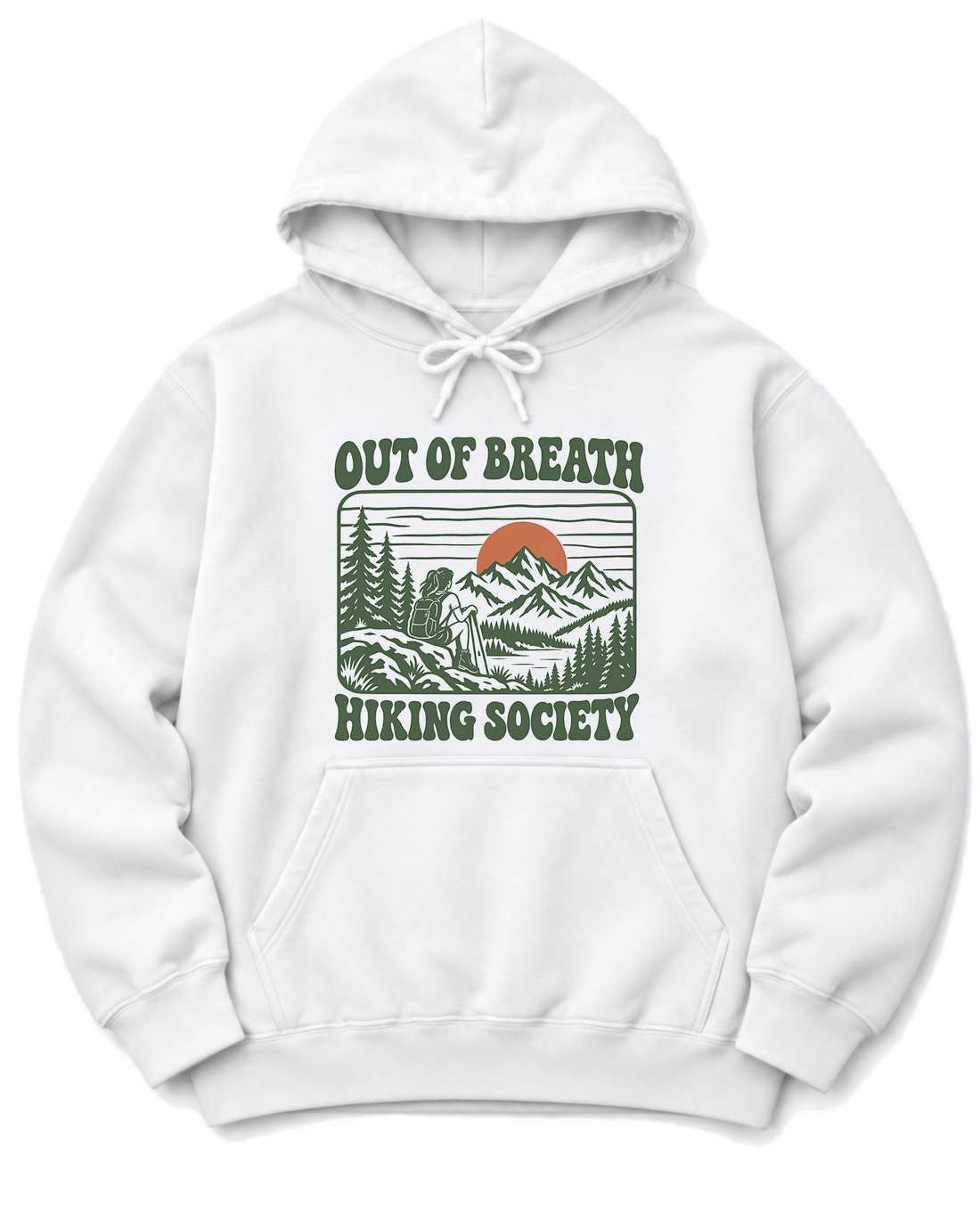 Out of Breath Hiking Society Sunset Hoodie - White