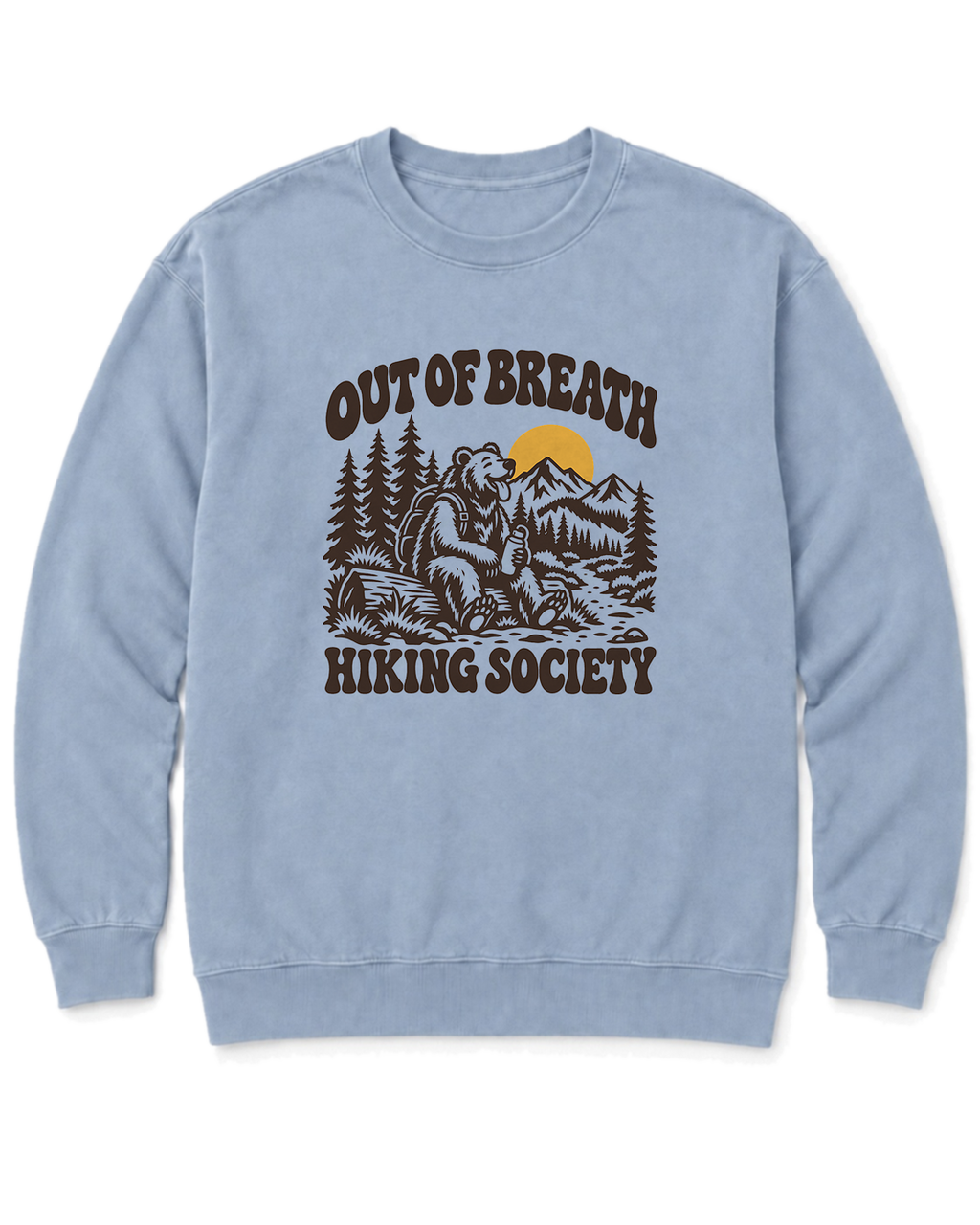 Out of Breath Hiking Society Bear Sweatshirt - Chambray