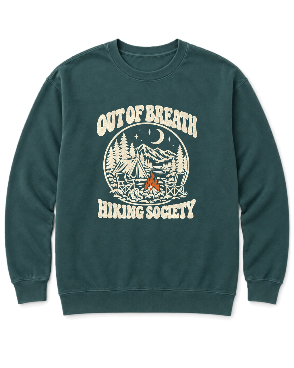 Out of Breath Hiking Society Campfire Night Sweatshirt - Blue Spruce