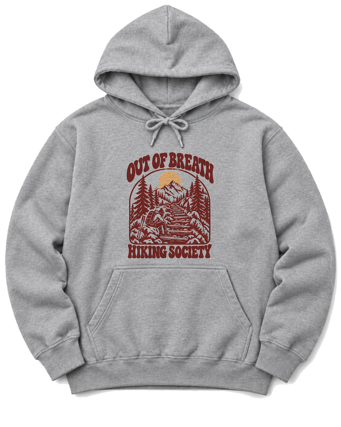Out of Breath Hiking Society Log Steps Hoodie - Sport Grey
