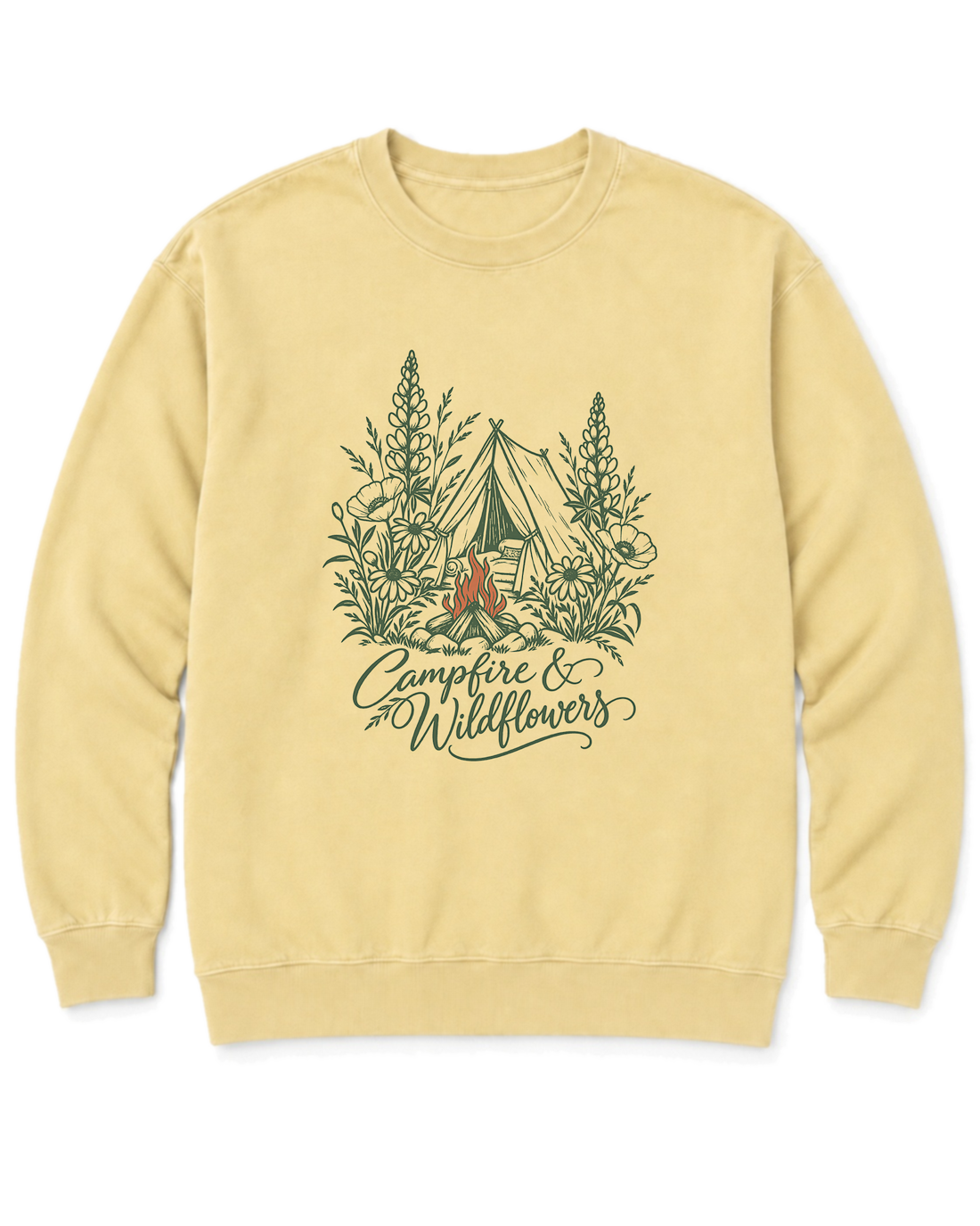Campfire & Wildflowers Sweatshirt - Butter