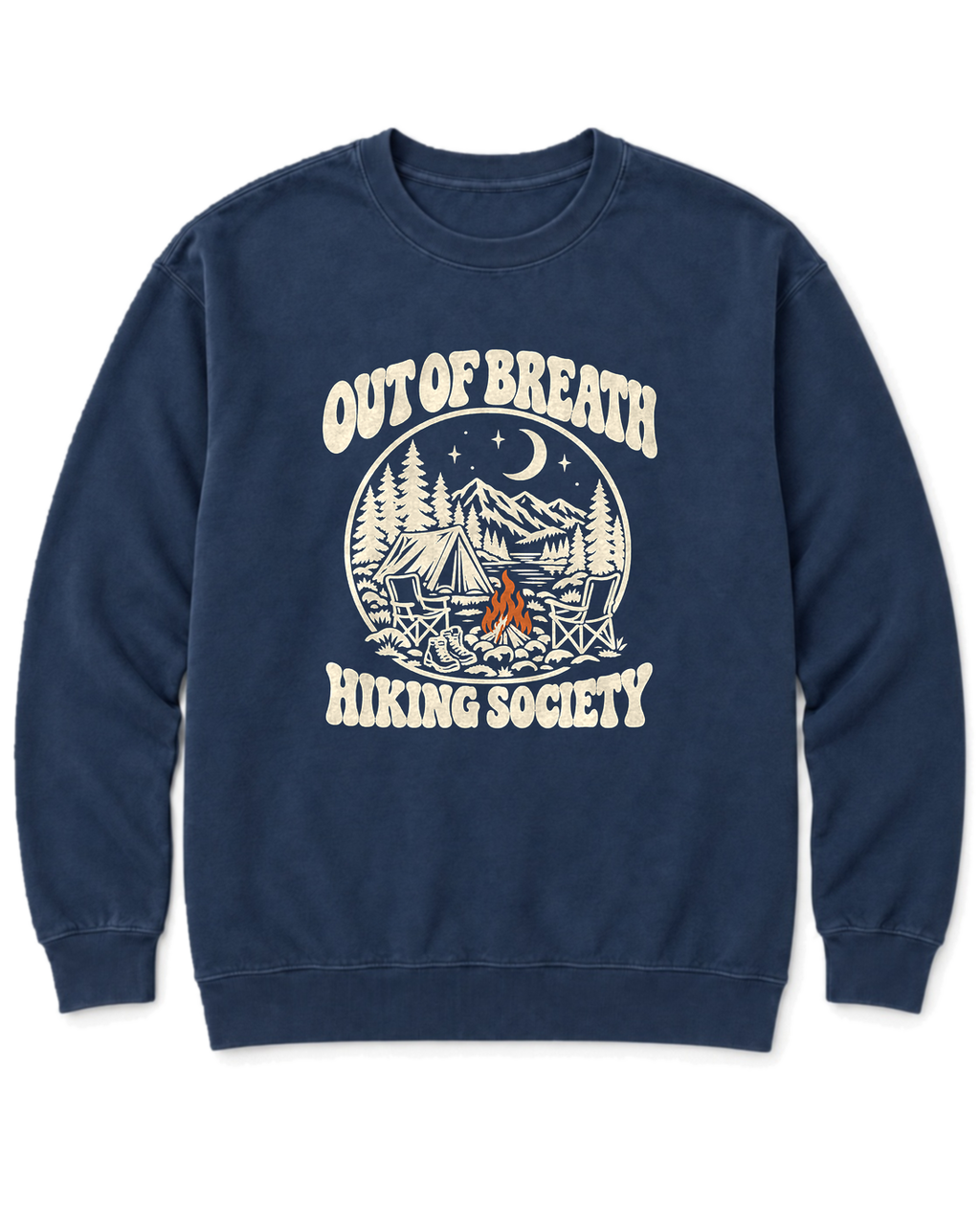 Out of Breath Hiking Society Campfire Night Sweatshirt - True Navy