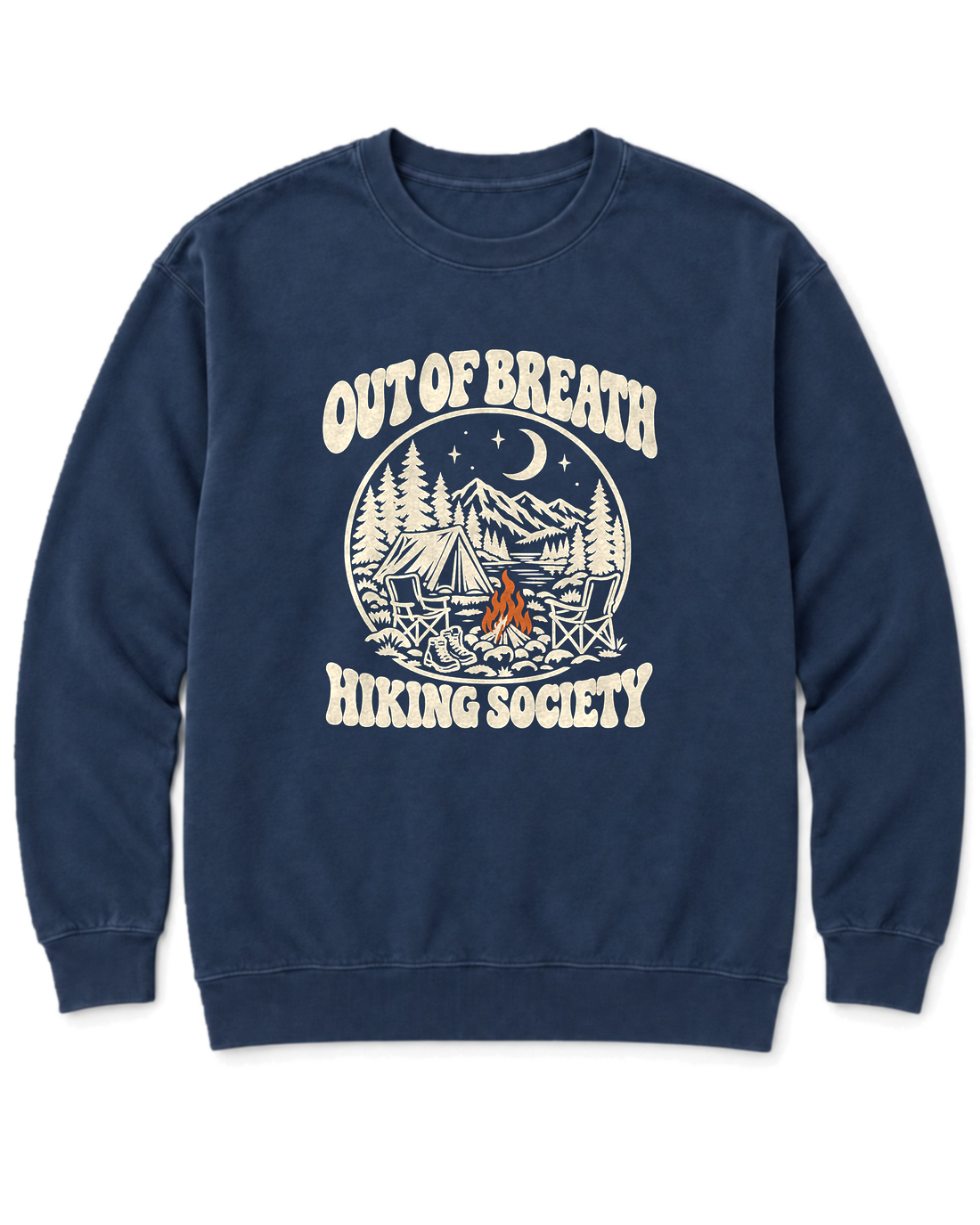 Out of Breath Hiking Society Campfire Night Sweatshirt - True Navy