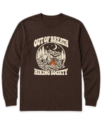 Out of Breath Hiking Society Campfire Night Long Sleeve Shirt - Dark Chocolate