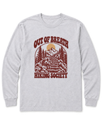 Out of Breath Hiking Society Log Steps Long Sleeve Shirt - Ash