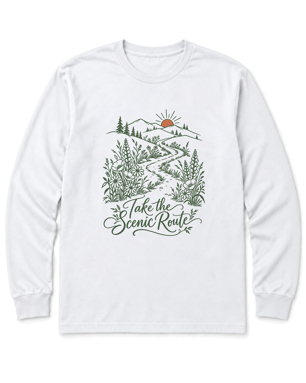 Take the Scenic Route Long Sleeve Shirt - White