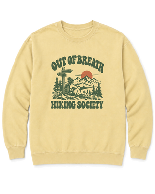 Out of Breath Hiking Society Trail Sign Sweatshirt