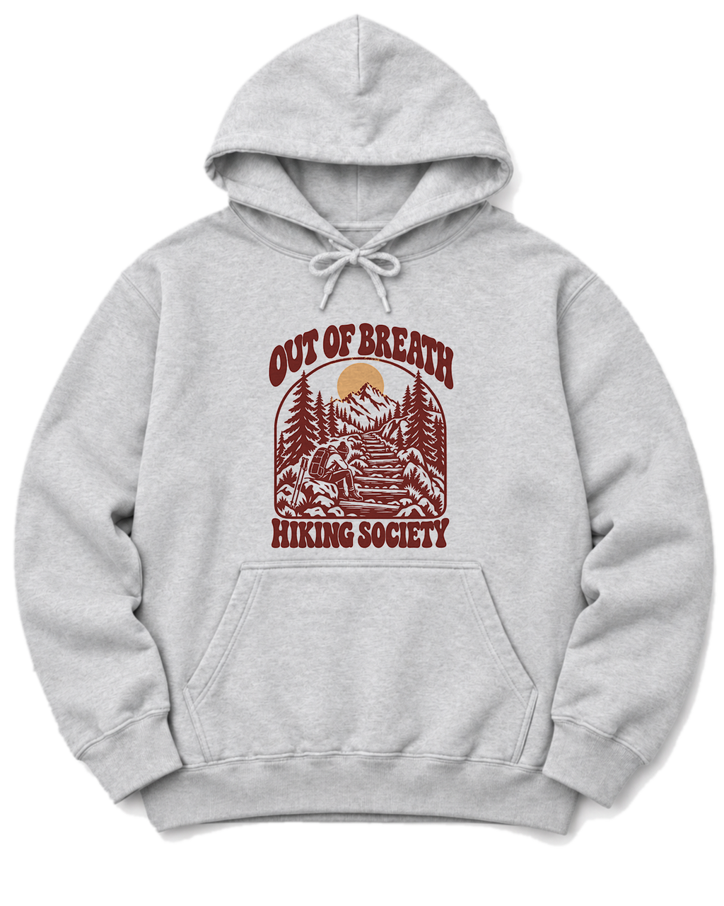 Out of Breath Hiking Society Log Steps Hoodie - Ash