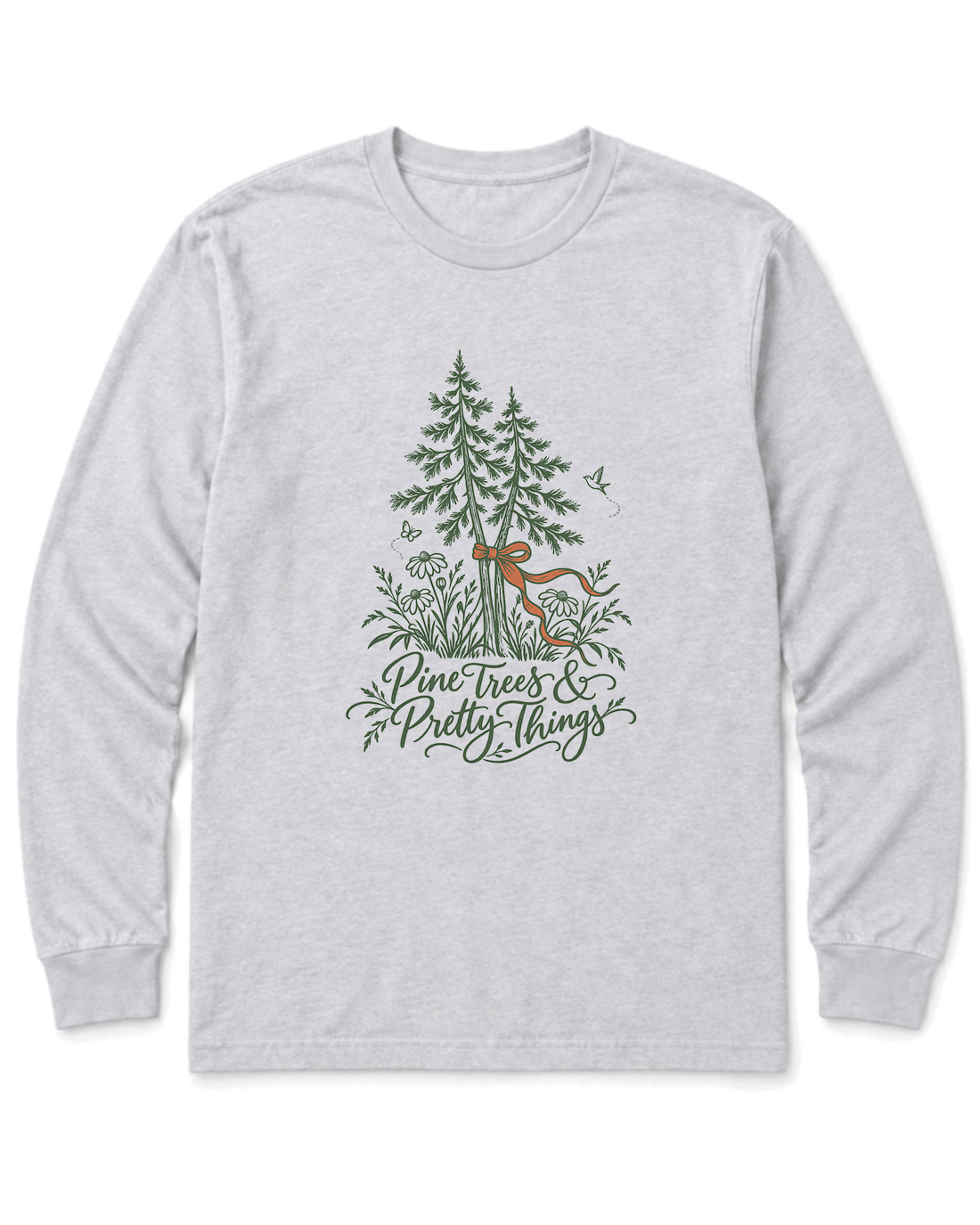 Pine Trees & Pretty Things Long Sleeve Shirt - Ash