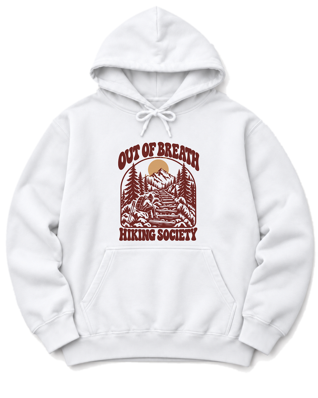 Out of Breath Hiking Society Log Steps Hoodie - White