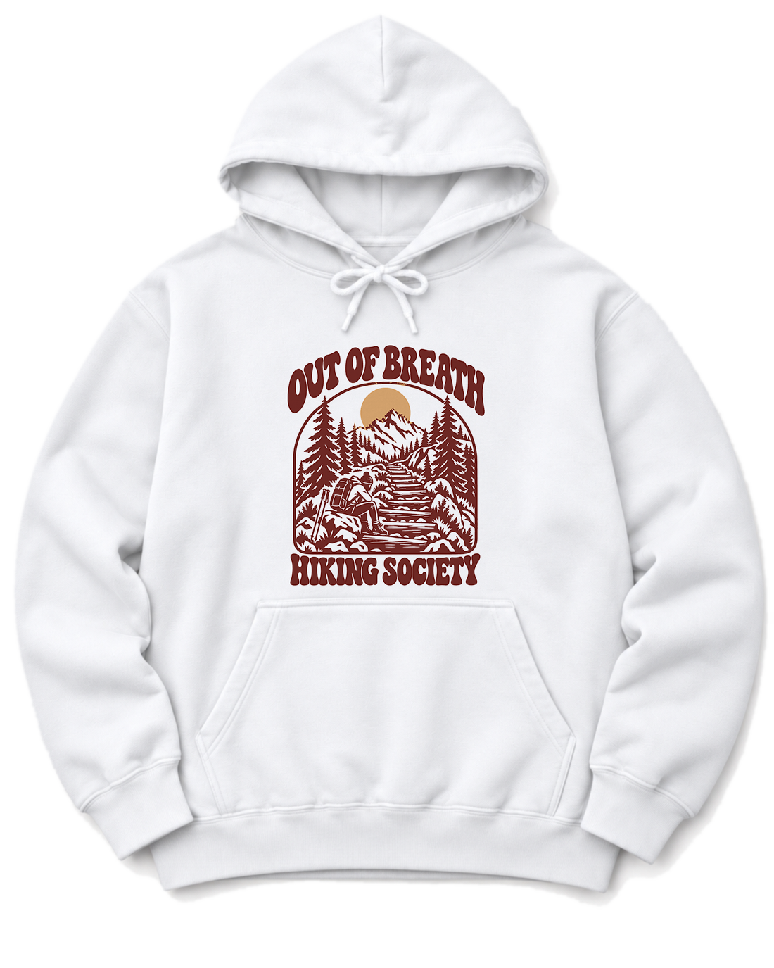 Out of Breath Hiking Society Log Steps Hoodie - White