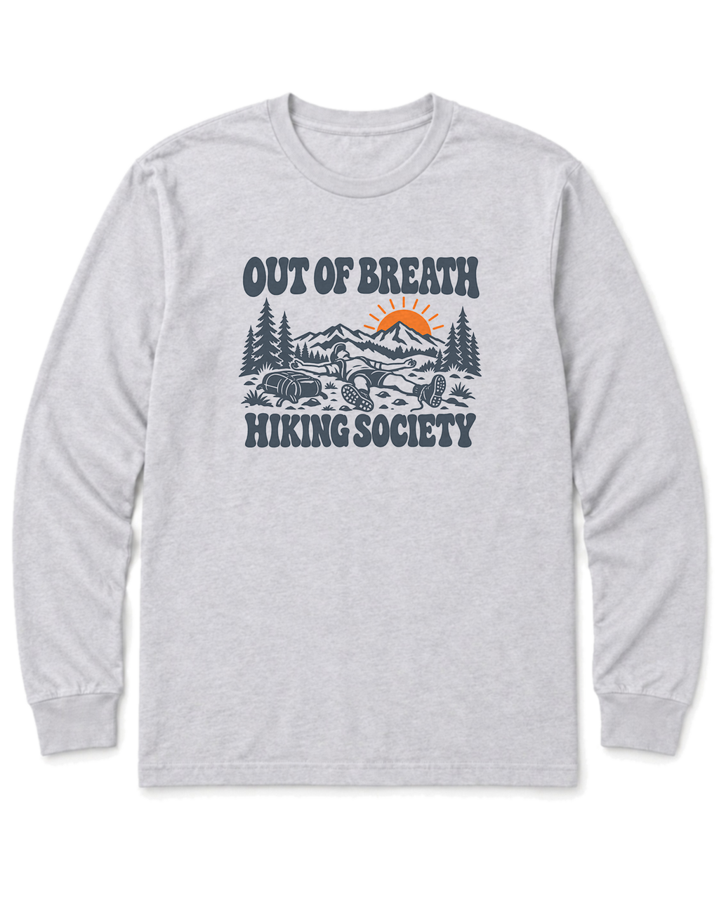 Out of Breath Hiking Society Flat Out Long Sleeve Shirt - Ash