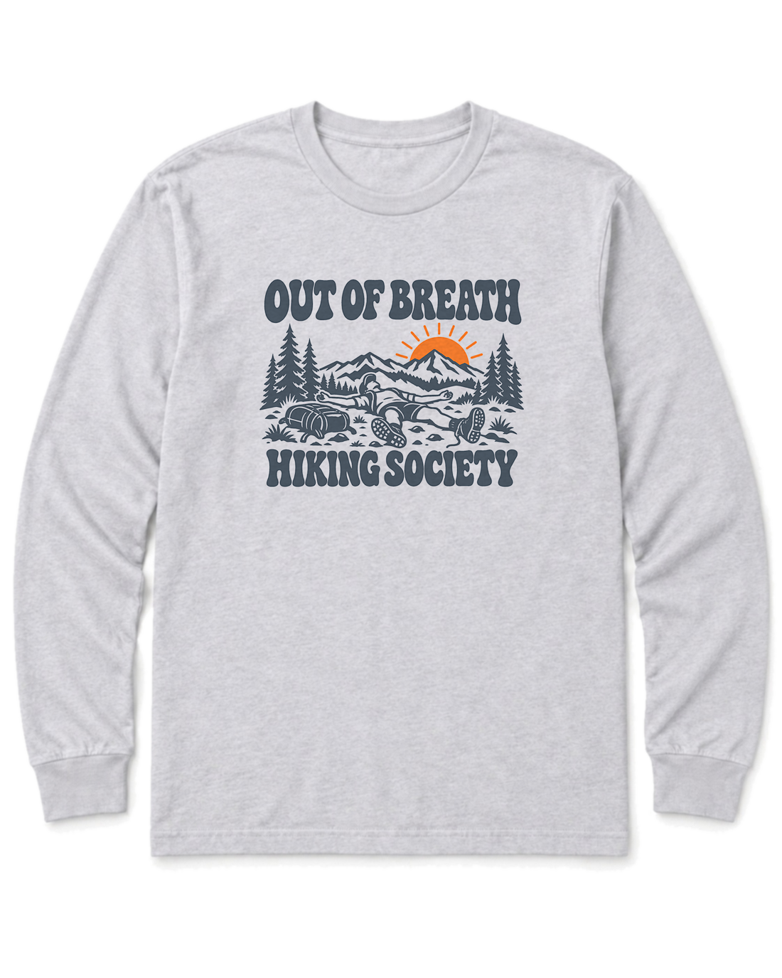 Out of Breath Hiking Society Flat Out Long Sleeve Shirt - Ash