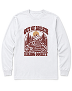 Out of Breath Hiking Society Log Steps Long Sleeve Shirt - White