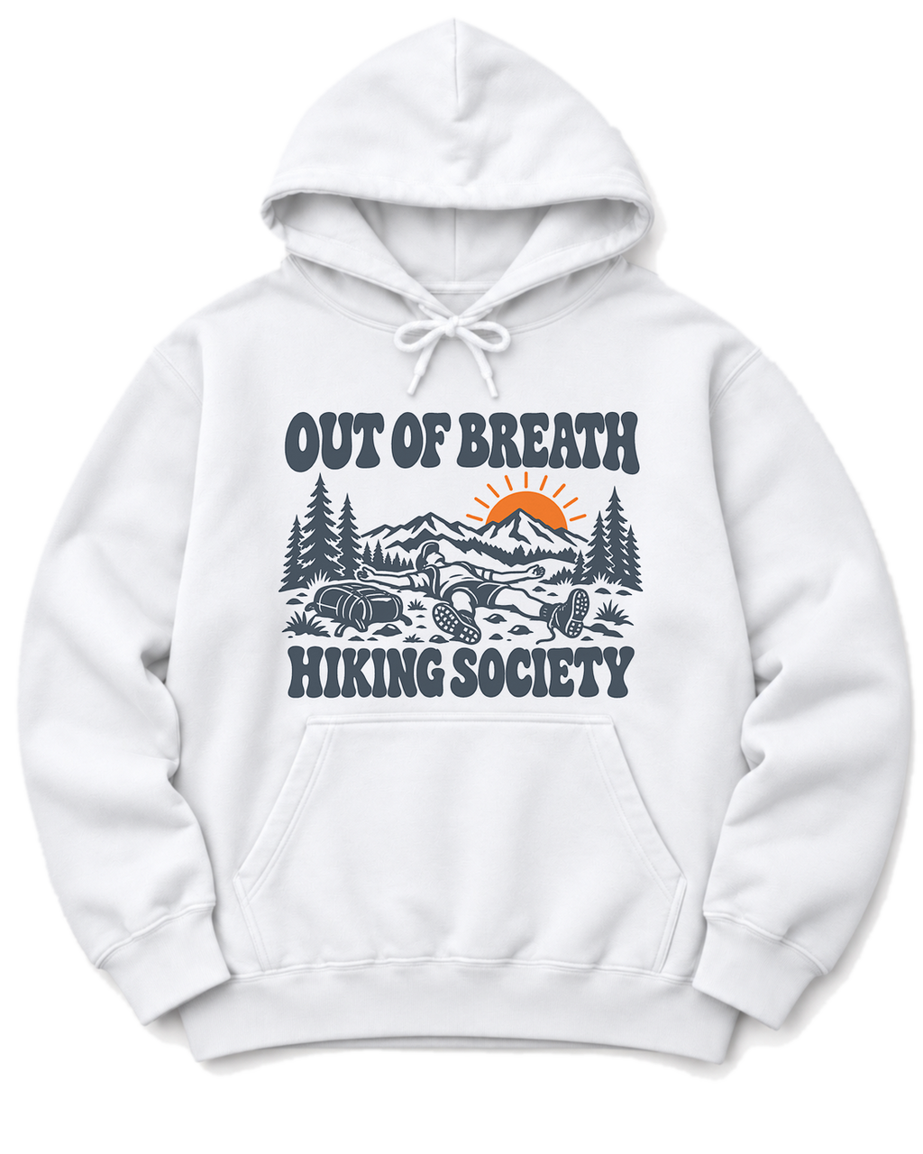 Out of Breath Hiking Society Flat Out Hoodie - White