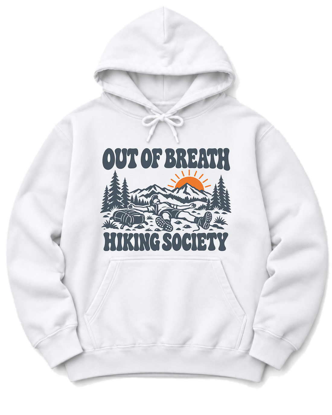 Out of Breath Hiking Society Flat Out Hoodie - White