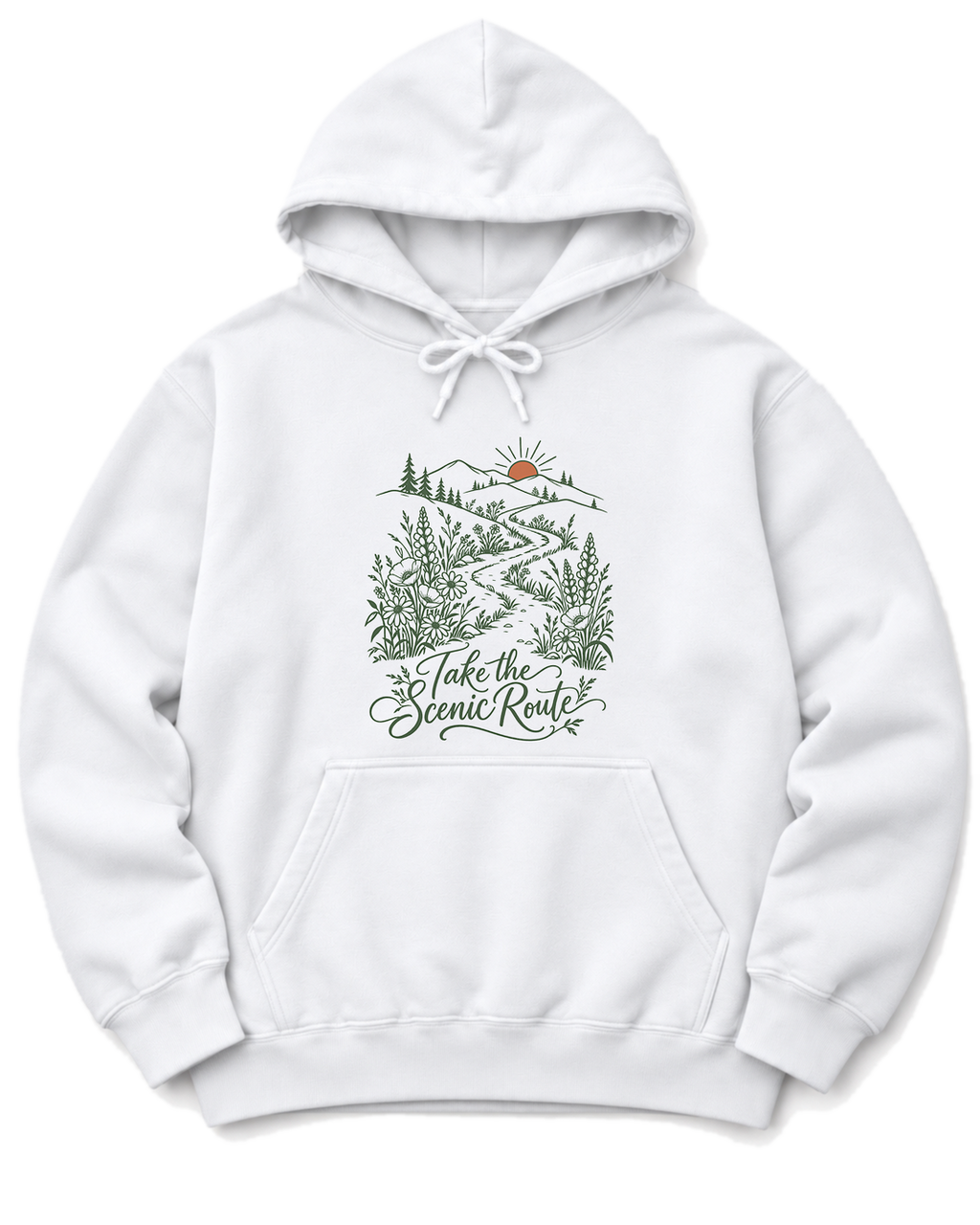 Take the Scenic Route Hoodie - White