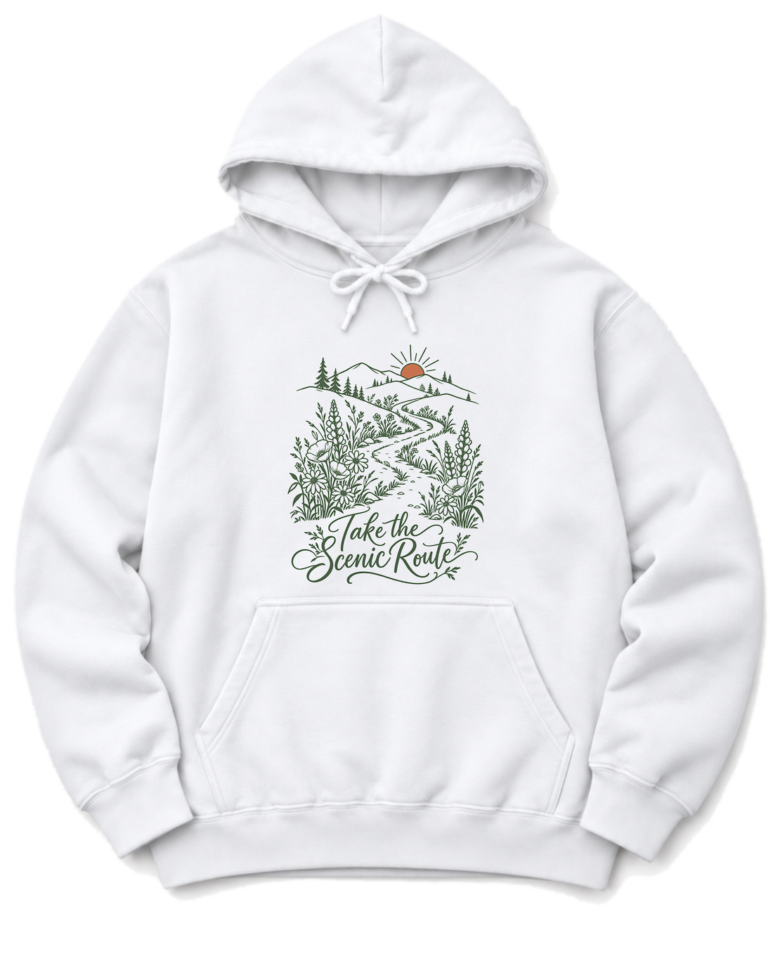 Take the Scenic Route Hoodie - White