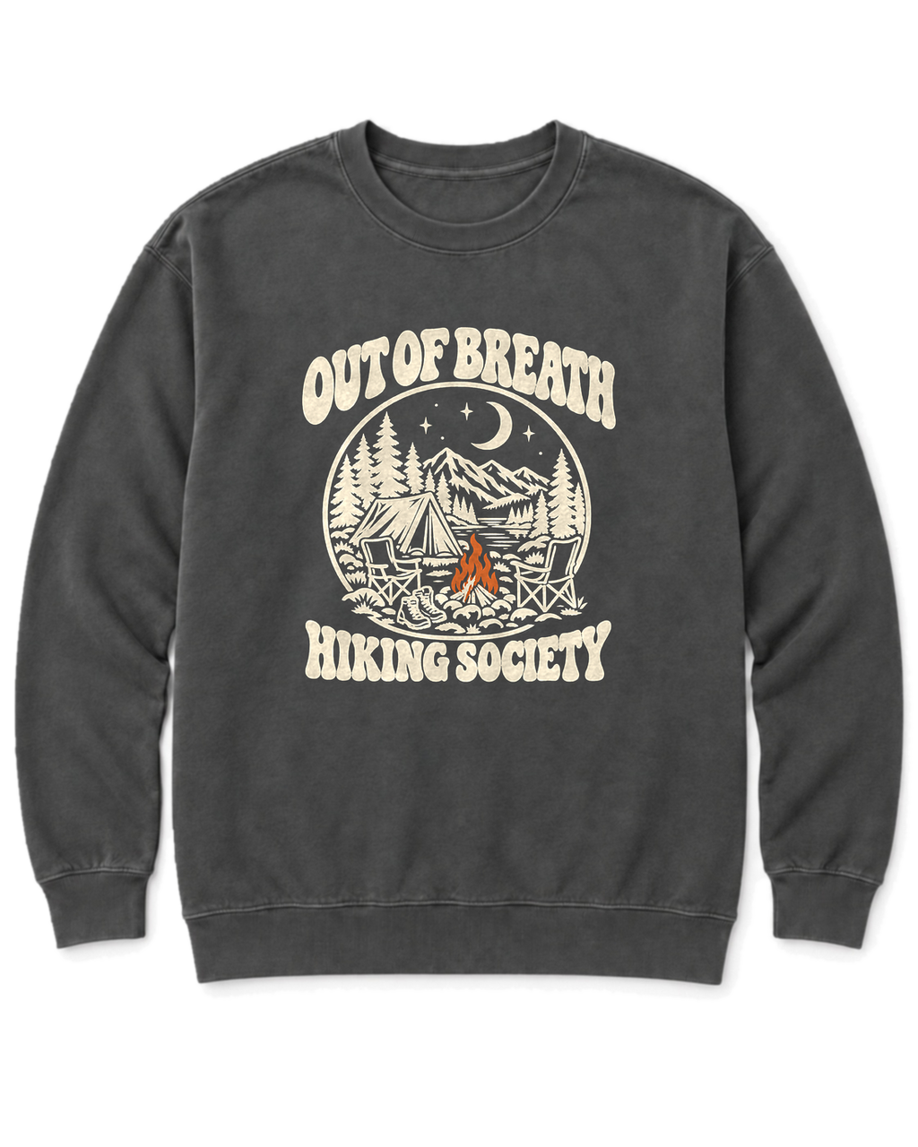 Out of Breath Hiking Society Campfire Night Sweatshirt - Pepper