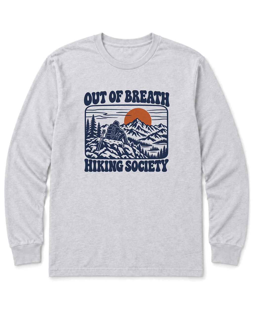 Out of Breath Hiking Society Summit Rest Long Sleeve Shirt - Ash