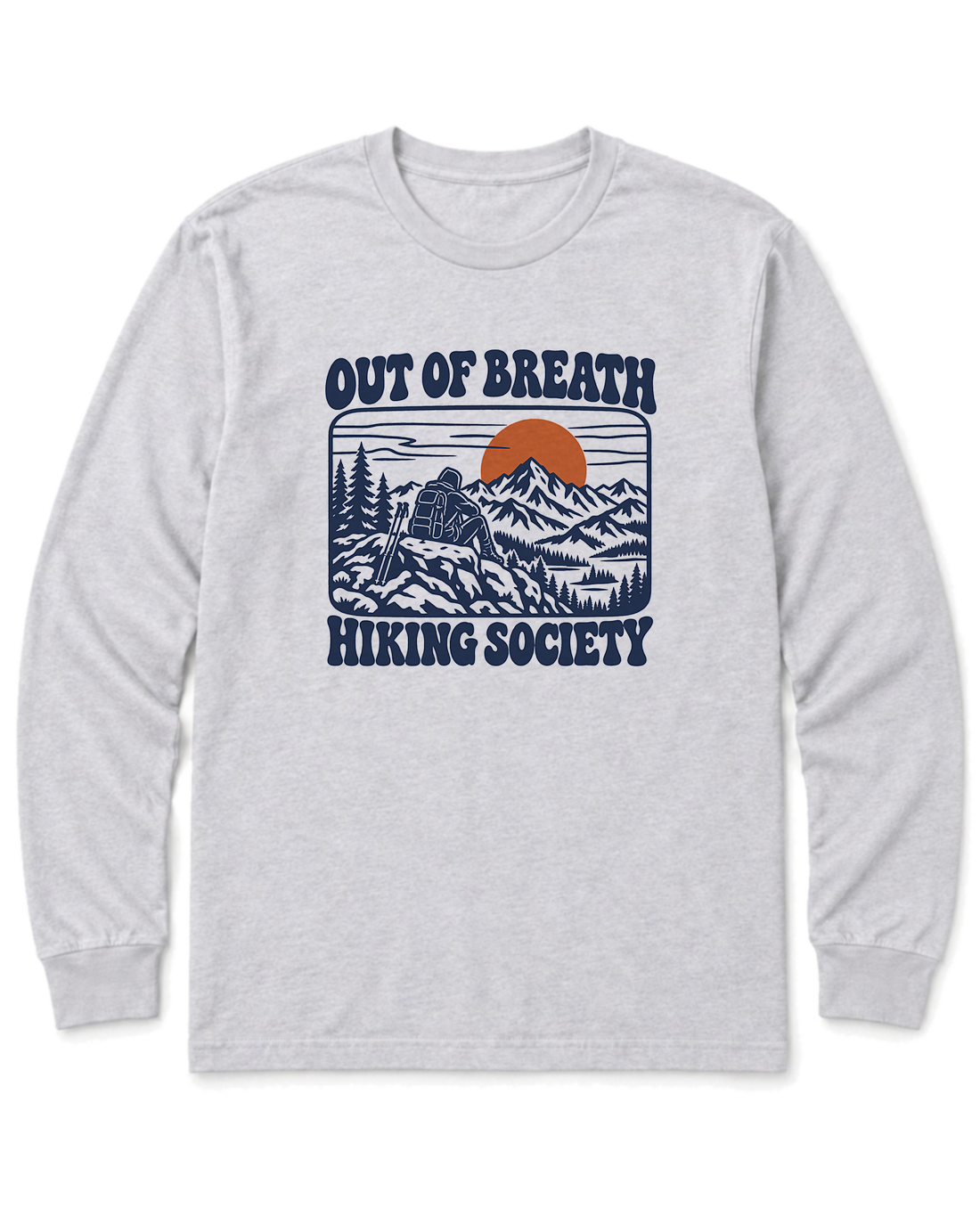 Out of Breath Hiking Society Summit Rest Long Sleeve Shirt - Ash