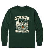 Out of Breath Hiking Society Campfire Night Long Sleeve Shirt - Forest Green