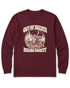 Out of Breath Hiking Society Campfire Night Long Sleeve Shirt - Maroon
