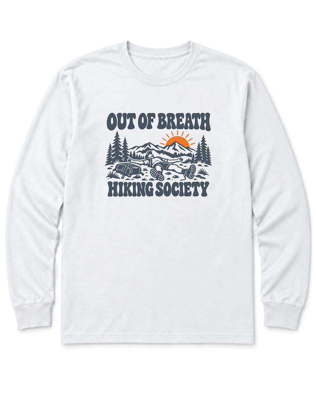 Out of Breath Hiking Society Flat Out Long Sleeve Shirt - White