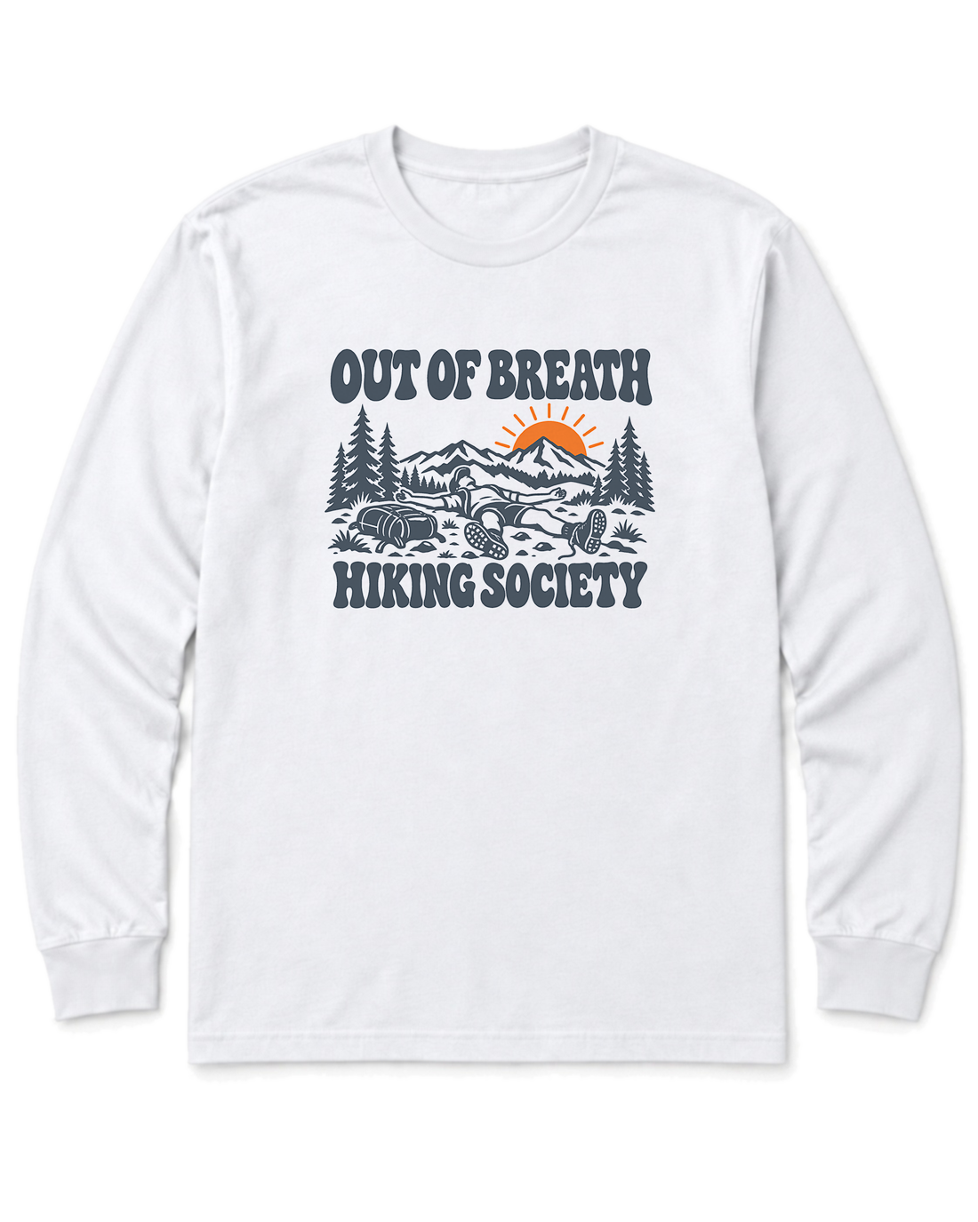 Out of Breath Hiking Society Flat Out Long Sleeve Shirt - White