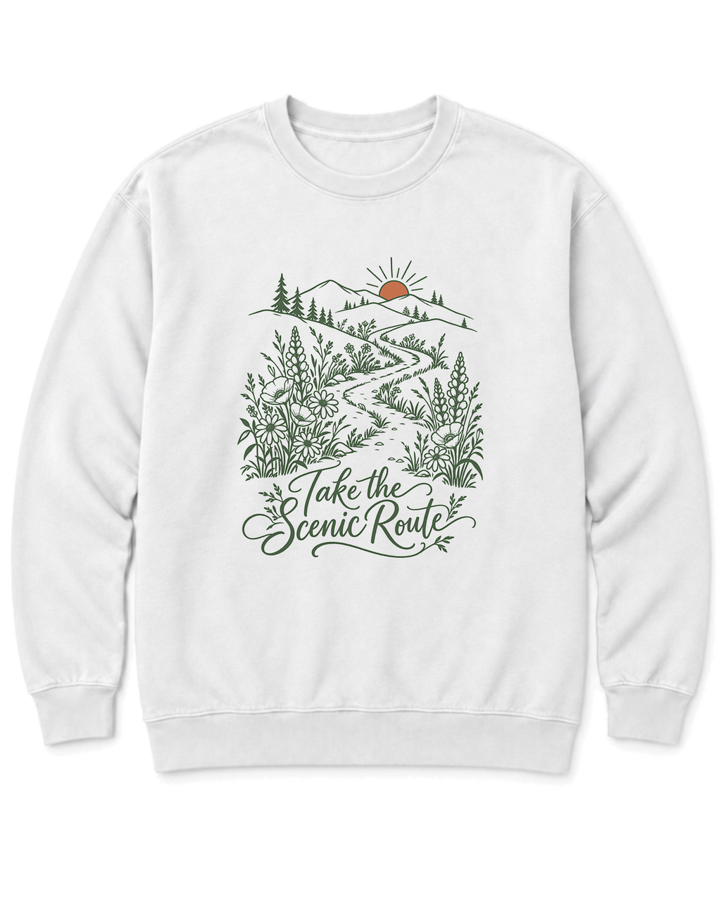 Take the Scenic Route Sweatshirt - White
