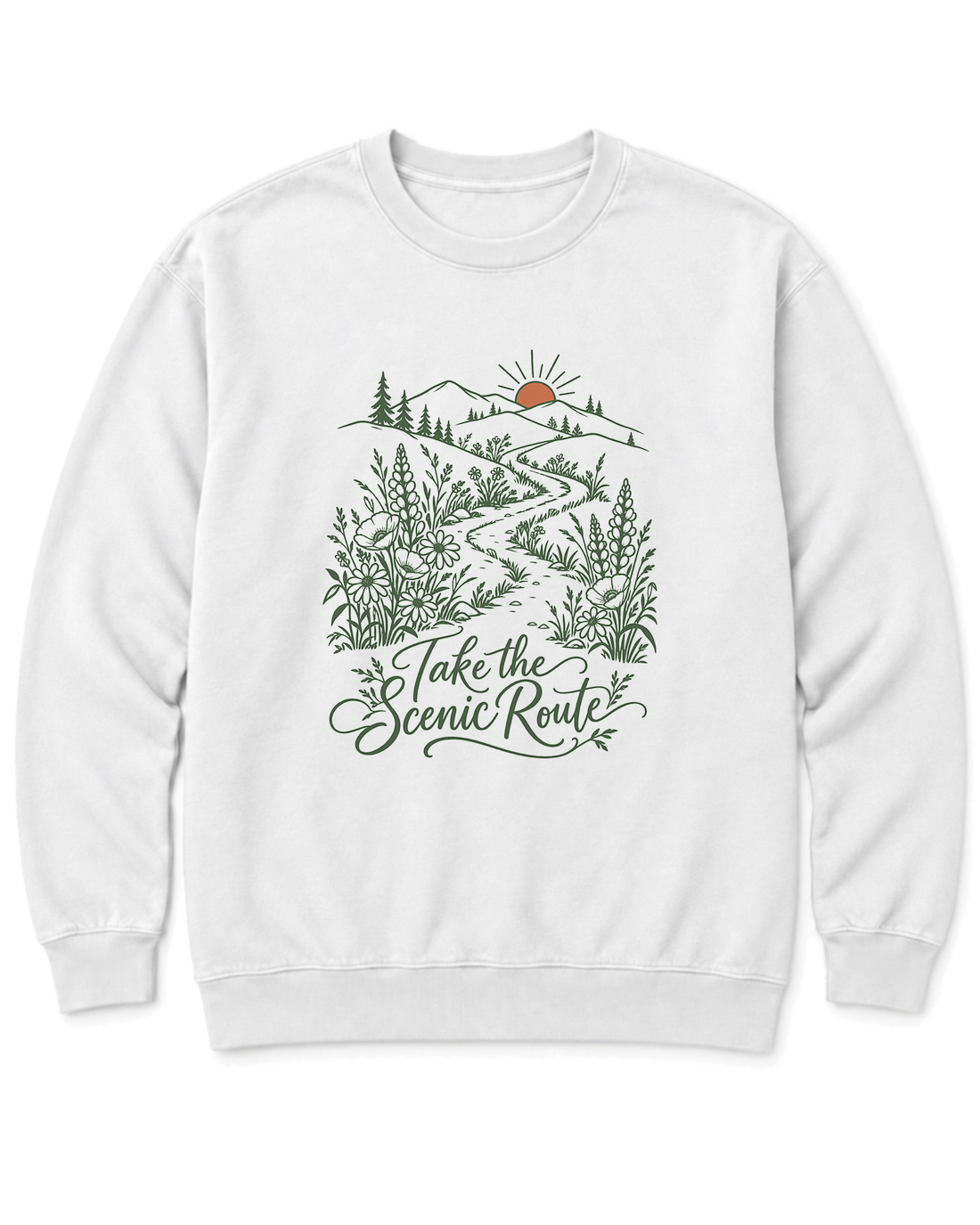 Take the Scenic Route Sweatshirt - White