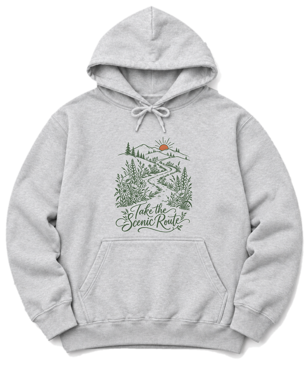 Take the Scenic Route Hoodie - Ash