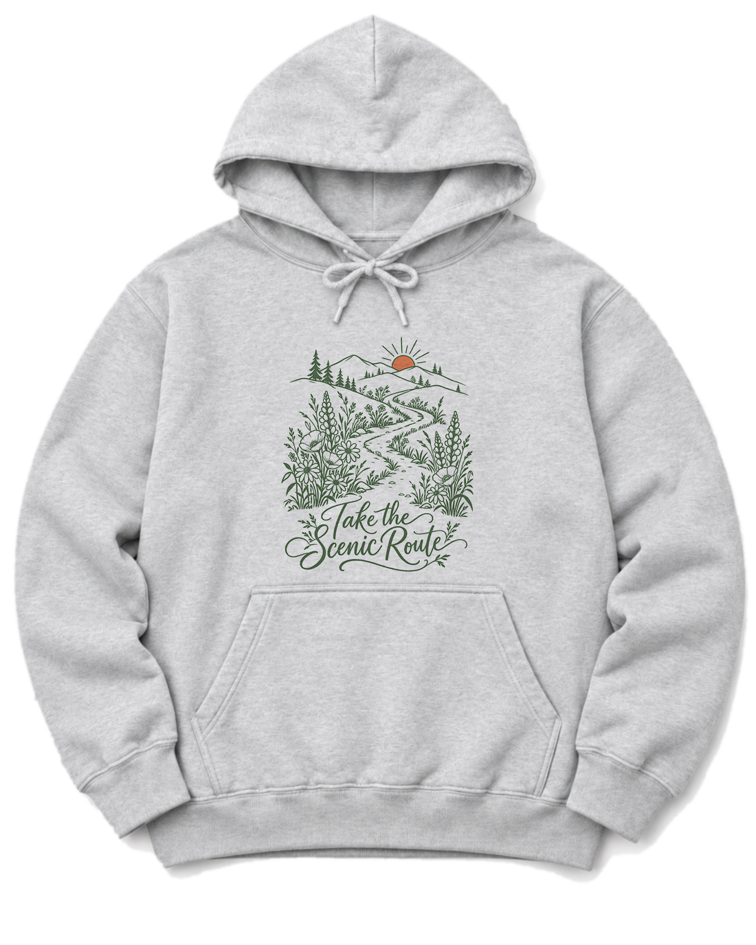 Take the Scenic Route Hoodie - Ash