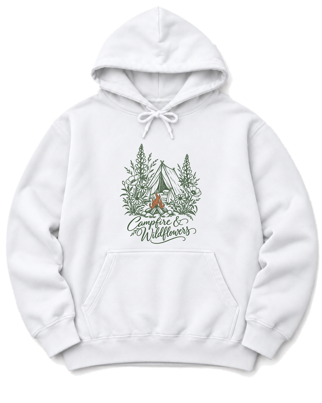 Campfire & Wildflowers Hoodie - White