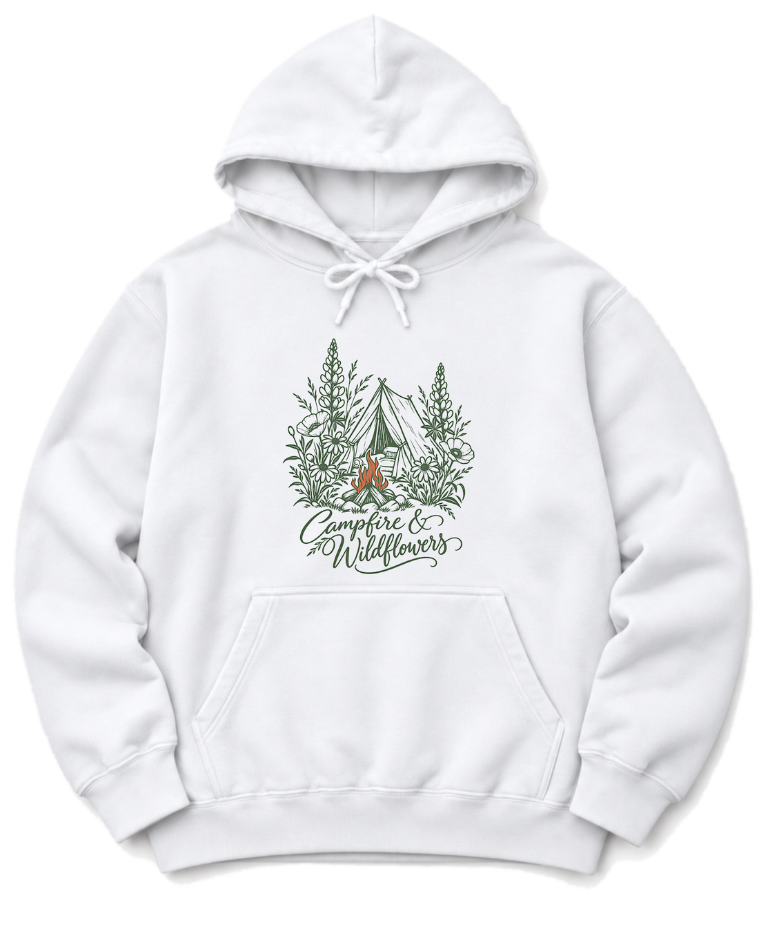 Campfire & Wildflowers Hoodie - White
