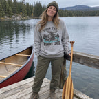 Wearing the Over the Weight Limit Sweatshirt outdoors