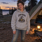 Wearing the Camp Buffet Hoodie outdoors