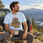 Mountain Time T-Shirt worn outdoors