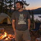 Man wearing the Night Navigator T-shirt outdoors