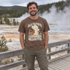 Man wearing the Old Faithful T-Shirt at Yellowstone