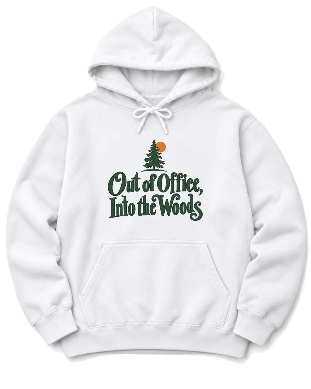 Out of Office, Into the Woods Hoodie - White