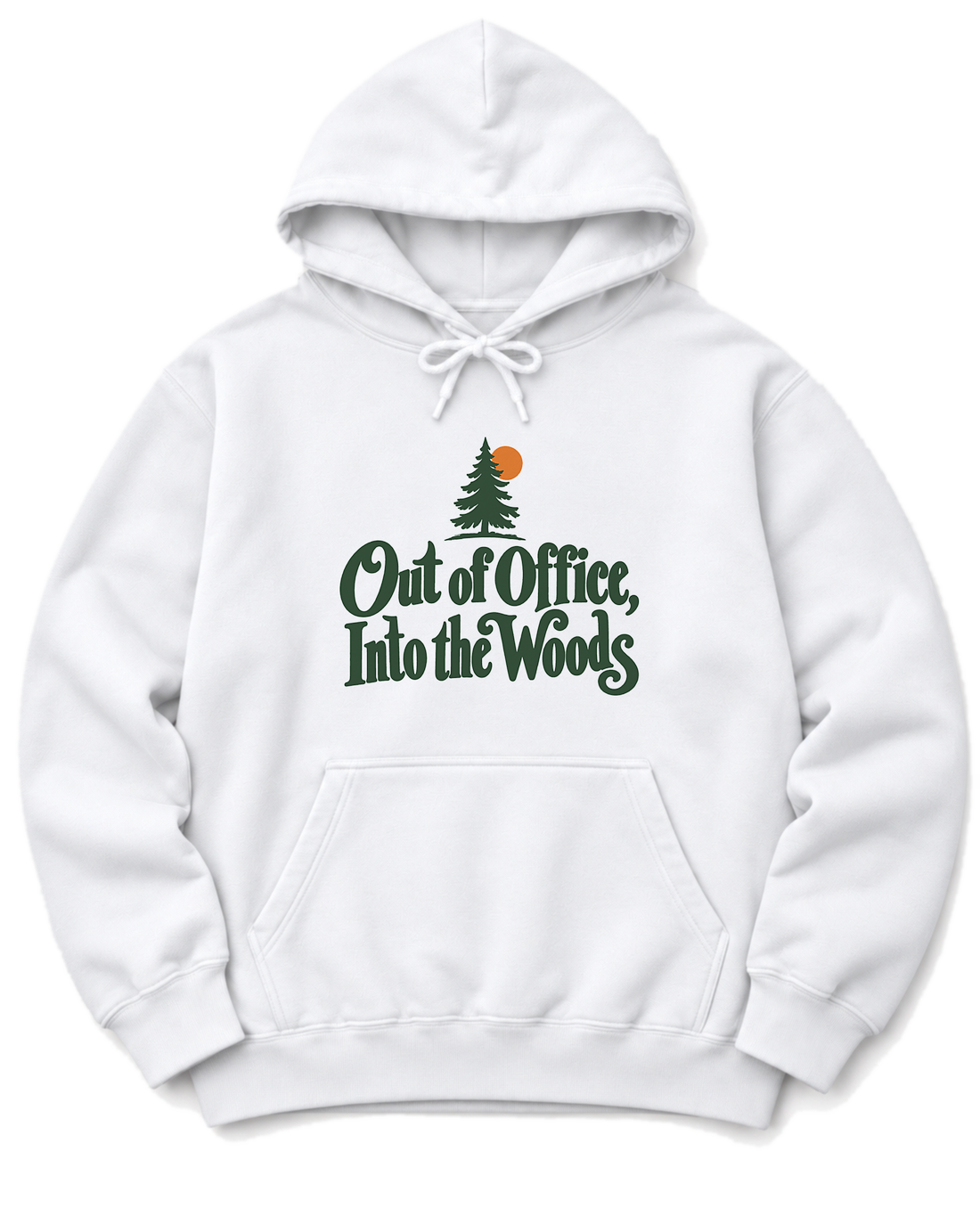 Out of Office, Into the Woods Hoodie - White