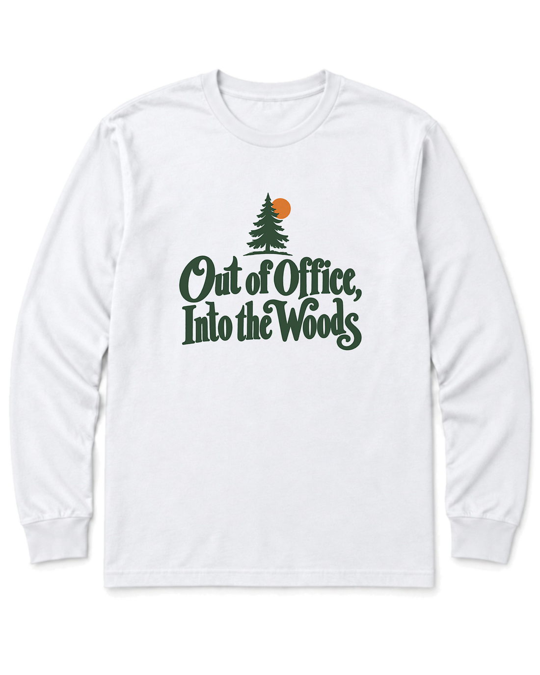 Out of Office, Into the Woods Long Sleeve Shirt - White